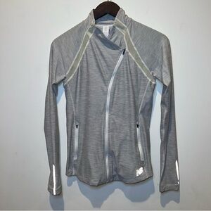 New Balance Women Anticipate Jacket Women’s XS Vented Light Gray Zipper Pockets